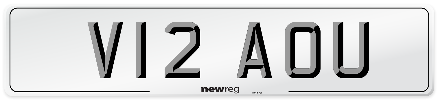V12 AOU Number Plate from New Reg